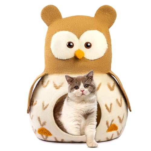 Luxurious Merino Wool Cat Cave (Owl)