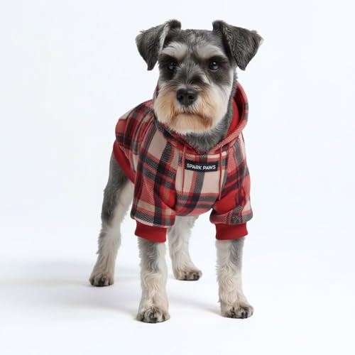 Dog Hoodie Buttery (Red Plaid / Medium)