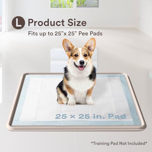 Pee Pad Tray Holder for Dogs (Large / Beige)
