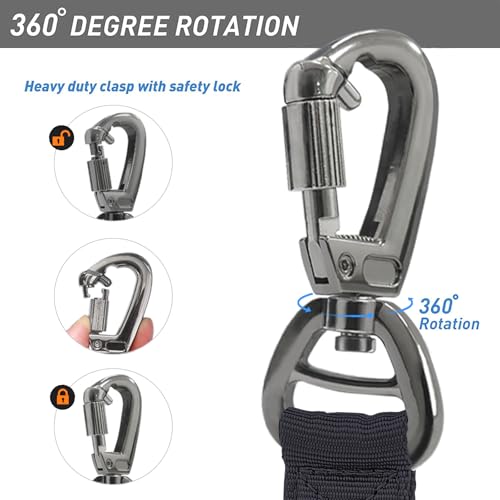 Tactical Bungee Shock Absorbing No Pull Strong Dog Leash (Black)