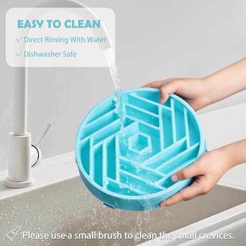 Slow Feeder Dog Bowls Large Medium Breed (Blue)