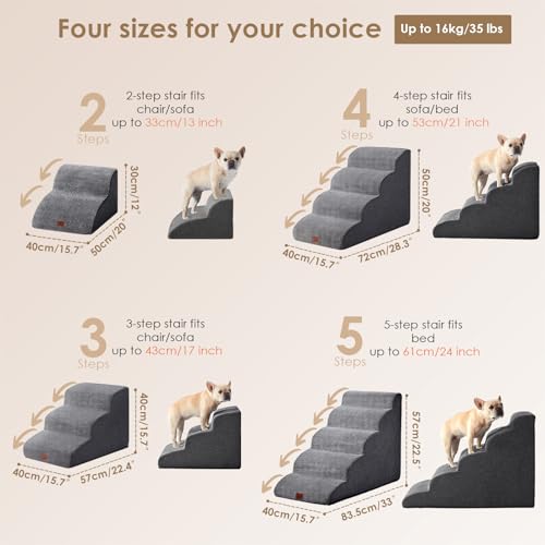 Curved Dog Stairs Ramp for High Beds 22.6" H