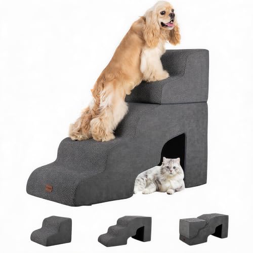 Dog Stairs for Bed with Tunnel