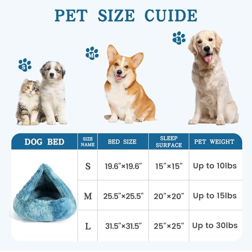 Calming Donut Dog Bed (Gradient Blue / Small 19.7''x19.7''x7'')