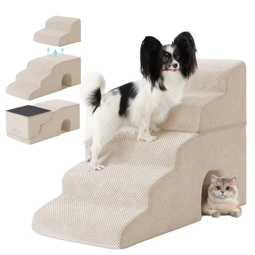 Dog Stairs for Bed 23'' H (Beige / Standard 15.5''x32.3''x23'')