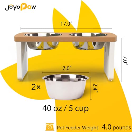 Elevated Dog Bowls (Teak - White / Medium: 7'' Tall-40oz Bowl)
