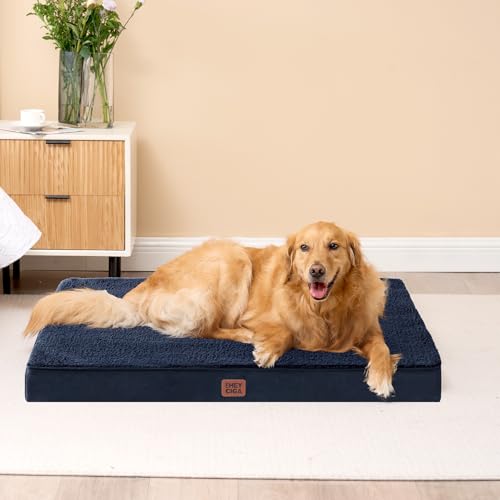 Orthopedic Dog Bed with Removable Washable Cover (30*20*3.5 inches / Navy)