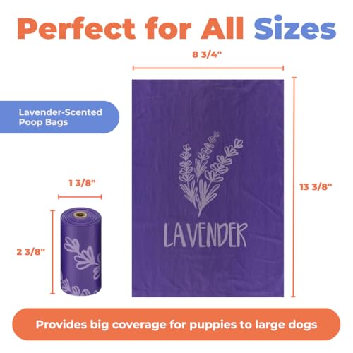 Poop Bags for Dogs (Purple (Lavender Scented) / 150 Bags)