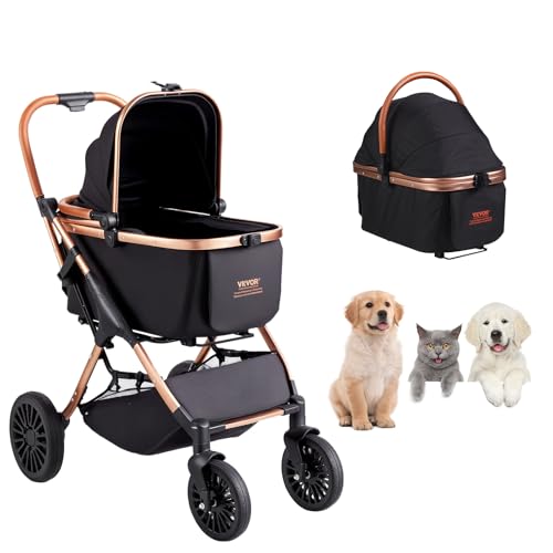 Large Pet Stroller for Medium Large Dogs and Cats (4 wheels, For Pets up to 66lbs)