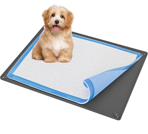Dog Pee Pad Holder Tray Fits for 28” x 30” Pee Pads (30 x 28 Inches / Gray)