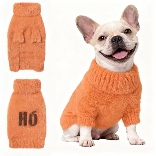 Small Dog Furry Pullover Sweater (F Orange(Order One Size Up) / Large)