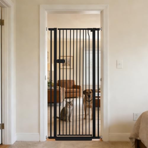 Extra Tall Cat Gate 61.02" High 29.92" (61.02" H-black / 29.92"-34.24" W)