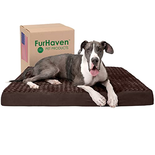 Orthopedic Dog Bed for Large Dogs w (Jumbo Plus / Minky Chocolate)