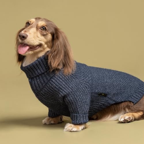 Turtleneck Knit Dog Sweater (XX-Large / Navy Blue)