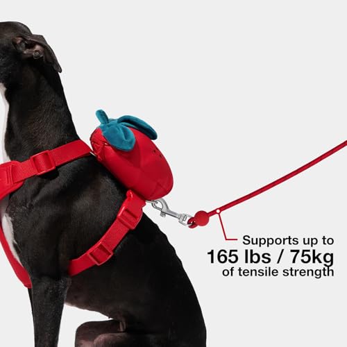 Crossbody Hands Free Dog Leash (Strawberry Red)