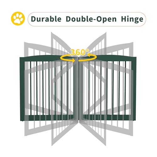 Freestanding Pet Gate for Dogs (24" Height-6 Panel / Green)