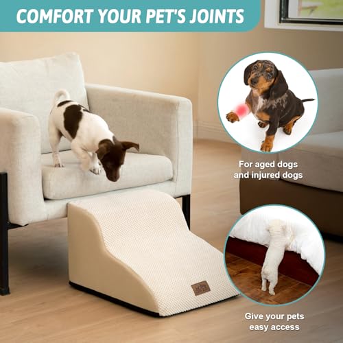 Dog Stair for Small Dog 11.8" H (Beige / Standard:15.7"x19.7"x11.8")