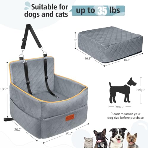 Dog Car Seat for Small Medium Dogs (Gray)