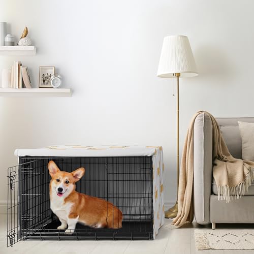 36in. Medium Dog Crate Cover (Tan Corgi / 36.0"L x 23.5"W x 24.0"H)