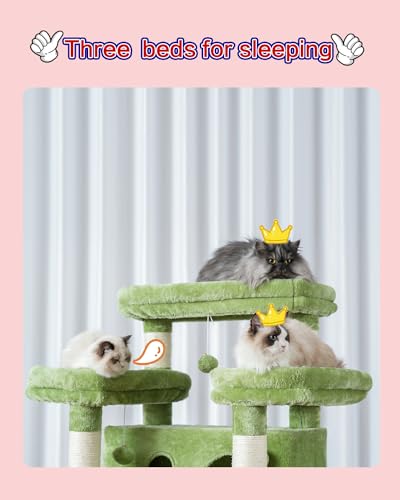Cat Tree 74" Tower for Large Cats (74 inch / Green)