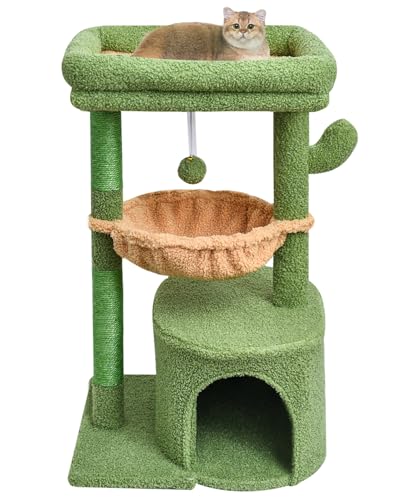 Cactus Cat Tree for Indoor Cats (29.6" / Green)