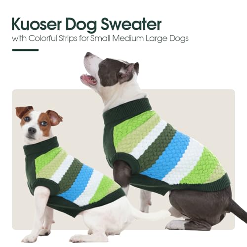 Dog Sweater Christmas Dog Sweaters for Extra Small Dogs Soft Warm Doggie Sweater Colorful Cable Knitted Vest (X-Small (Chest: 11.8''; Weight: 2 - 5LB) / Green)