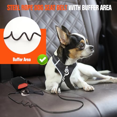 Dog Seat Belt for Car (2 Pack(Black))