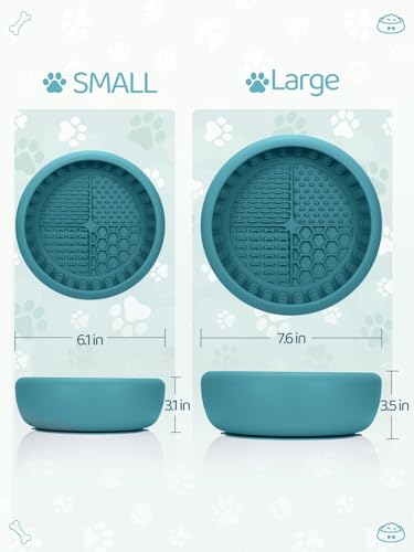 Dog Lick Bowl with Brush and Scraper (Teal / Small)