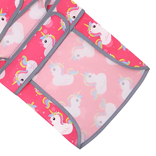 Clear Hooded Dog Raincoat Jacket Poncho with Dog Leash Hole Pink S (Small / Unicorn Ducks Pink)