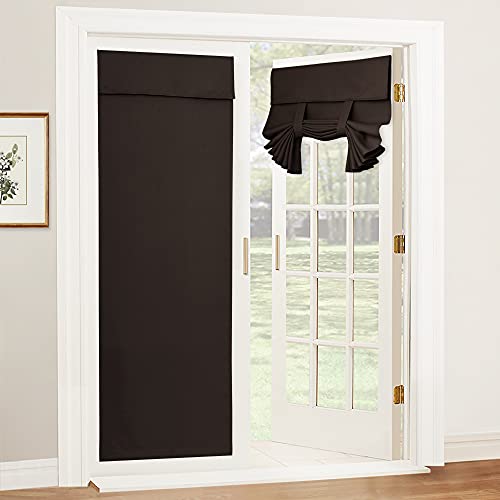 Blackout French Door Curtain (Brown / 26"W x 72"L (Pack of 1))