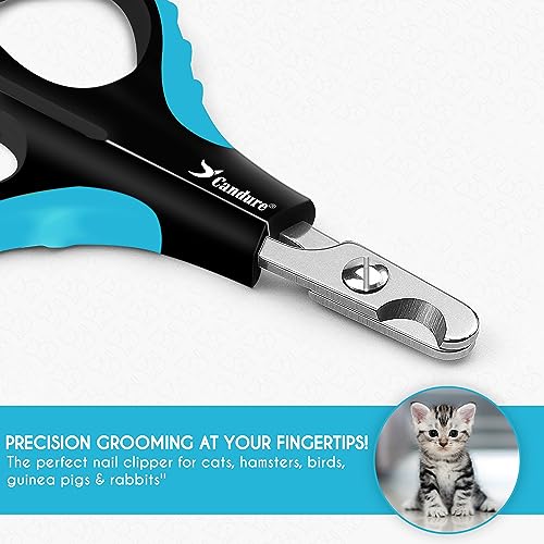Cat Nail Clipper Stainless Steel Cat Claw Trimmers for Rabbits (Darkblue / Small pets)