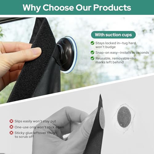 100% Travel Blackout Curtains (50"W x 78"L (Pack of 1) / Black)