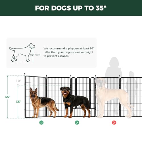 Rollick Dog Playpen with RV Step Grid (Black / 45"H)