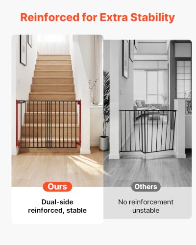 Pet Gate for Stairs (Black / 29-43" Wide x 36" Tall)