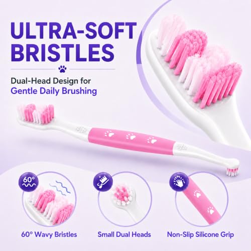 Dog Toothbrush (Pink / 1 Count (Pack of 6))