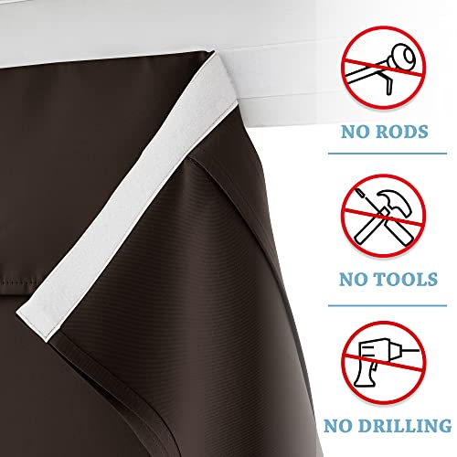 Door Window Curtains for Patio Door (Brown / 26"W x 20"L (Pack of 1))