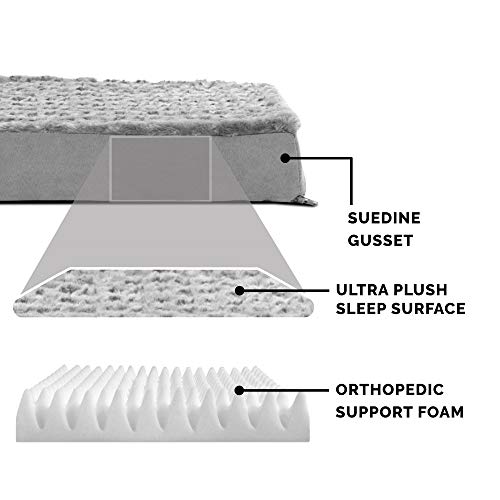 Orthopedic Dog Bed for Large Dogs w (Jumbo / Minky Gray)