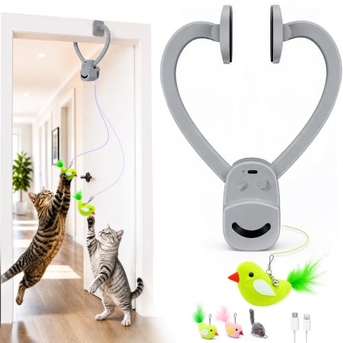 Interactive Doorway Cat Toy (Grey)