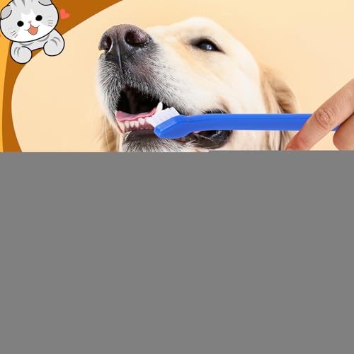 100 Pcs Small Dog Toothbrush Bulk Pack Long Handle Pet Toothbrushes with Soft Bristles (Blue)