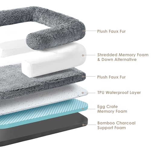 Foldable XXL Dog Bed for Large Sized Dog (54x38x7.5(Folded 38x27) / Grey)