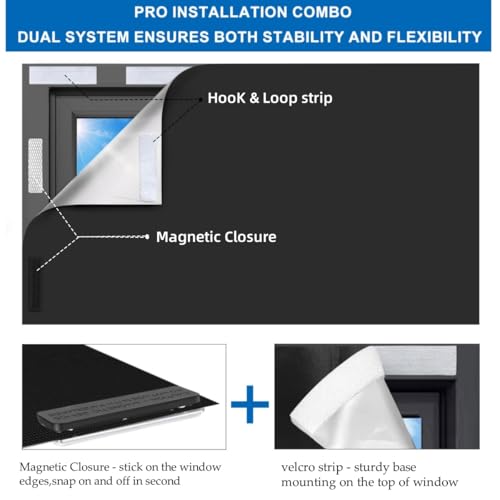 100% Blackout Curtain Window Cover for Bedroom 57x79Inch (Black / 57"W x 79"H)