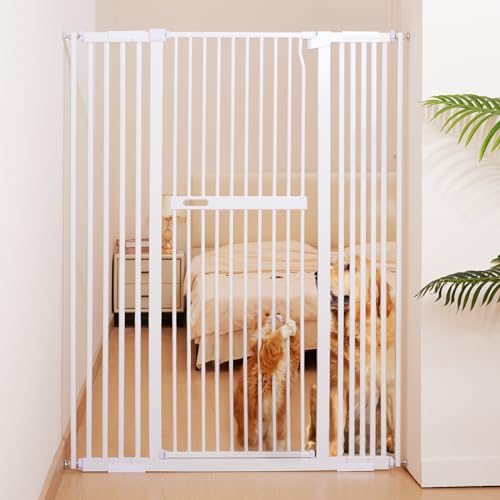 55.1" Extra Tall Pet Gate (White - S / 55.1" Tall, 29.9-44.4" Wide)