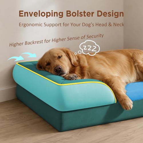Orthopedic Dog Bed for Extra Large Dogs with Bolster (45.0"L x 35.0"W x 8.5"Th / Seattle)