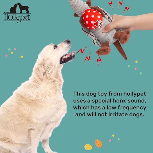 Armadillo Squeaky Puppy Dog Toys for Small Medium Dogs (8 IN / Gray with Red Egg)