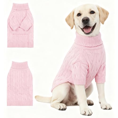 Small Medium Dog Sweater (Pink / X-Large)