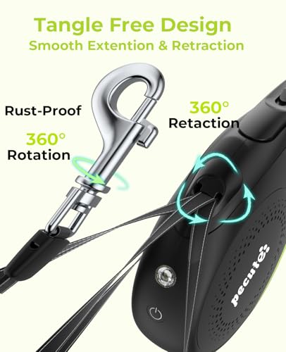 Retractable Dog Leash with Flashlight (Large-26ft)