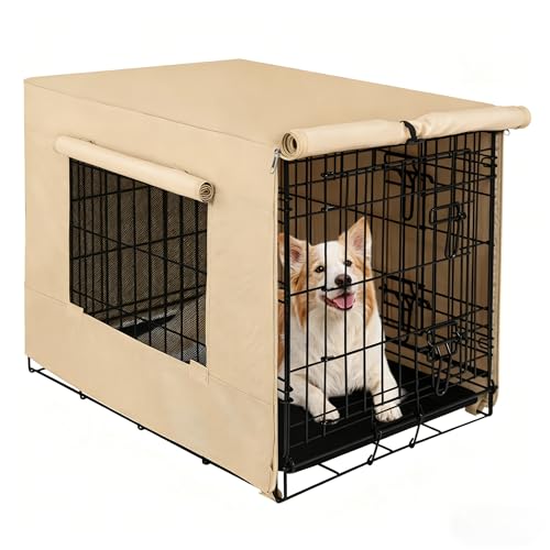Dog Crate Cover (42.9"L x 28.3"W x 30.3"H / Beige)