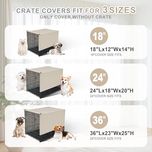 Breathable Dog Crate Cover (18"L x 12"W x 14"H / Tan)