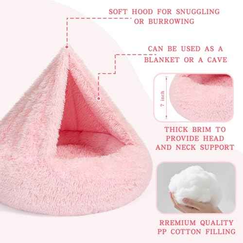 Calming Donut Dog Bed (Pink / Medium 25.5''x25.5''x9'')