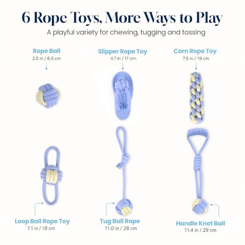 Dog Rope Toys for Puppies & Small Dogs (Blue)